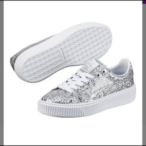 Puma Platform Silver Glitter Sneaker
